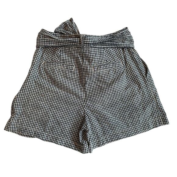 CARTONNIER BY ANTHROPOLOGY Gingham Tie Waist Shorts Women White/Blue Sz 0 - Picture 3 of 14